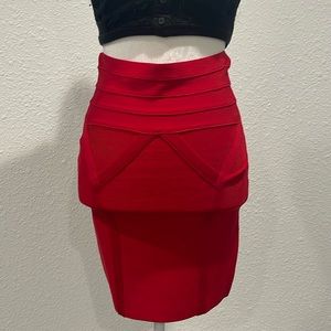 Bright red bandage skirt